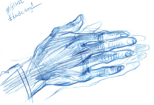 A show of hands being exquisitely captivating as always. Blue pencil