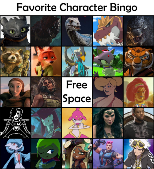 Jumping on that Favorite Character Bingo bc that’s totally my thing (the original blank here by Smoo