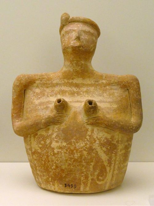 minoancorner: Rhyton in form of a woman.  2200–1800 BC. Malia, Crete. Photo by Olaf Tausc