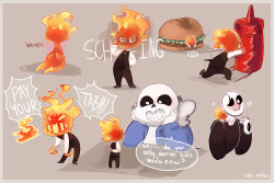 wet-ankles:  Grillby reduced to a spitfirew