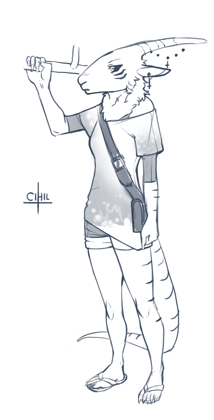 isharton:  Doodled one of my fav non-mtg chars, Gospel, from a shared universe i