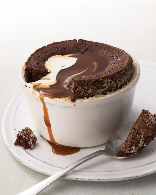 confectionerybliss:Warm Chocolate Pudding Cakes with Caramel SauceSource: Martha Stewart…I have no words…