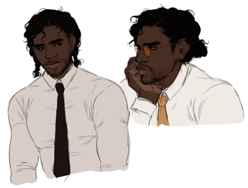 keplercryptids: fiskarm: Kravitz is good [image description: two drawings of Kravitz against a white