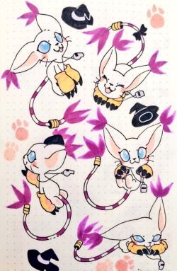 cinamoncune:  Gatomon doodles! Just finished rewatching Digimon Adventures yeh. 