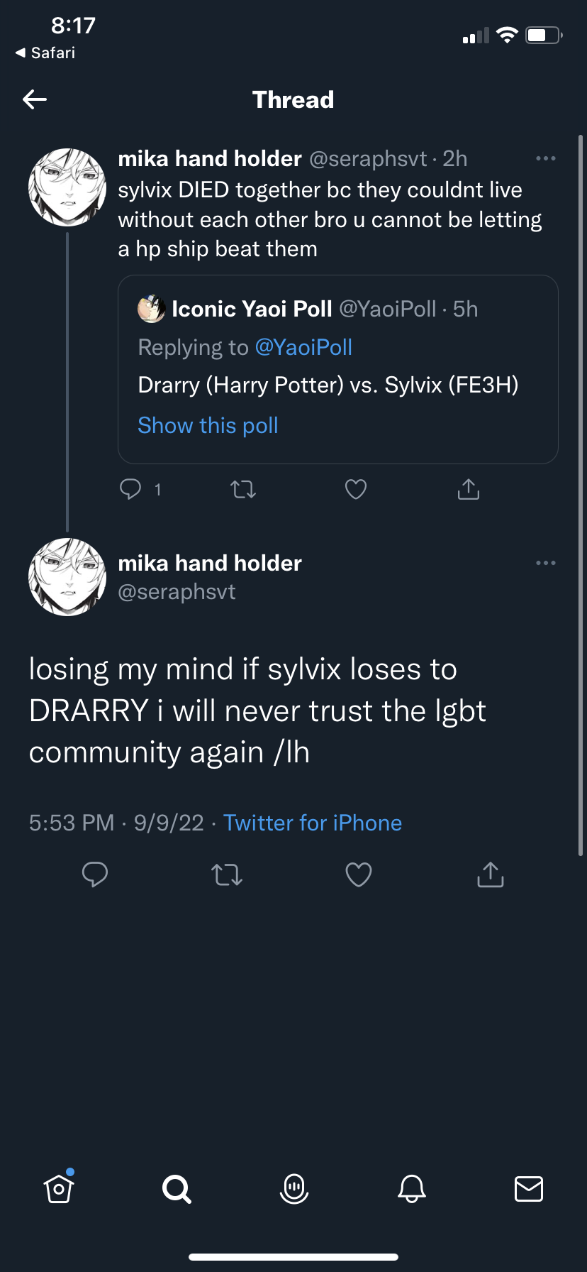 What I Find Funny About These 2 Tweets One Tweet From Seraphsvt And One From Pillbugz Both Of Their Tweets