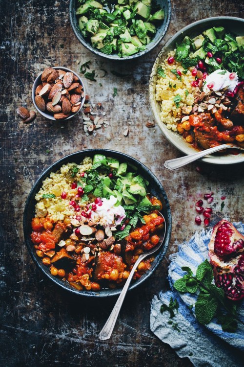 moroccan aubergine and chickpea stew