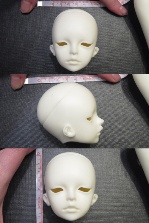 The Before and After of my Dollzone Ro project.  Her unaltered head an neck measurements and th