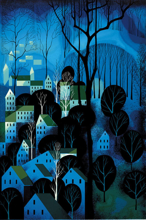 thefundaynews:Eyvind Earle  |  Midnight Blue