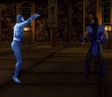 dnopls:   Mortal Kombat Mythologies: Sub-Zero | Midway (Playstation, 1997)    this blood effect is pretty great, it’s basically the MS Paint spraycan tool 