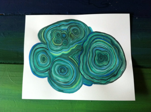 painting this malachite rock was jamacain'me'crazy WANT IT? take it off my hands: www.etsy.c