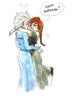 ninjaelsanna:  Elsa started to wonder if Anna knew what “personal space” was, but then she figured out why she was acting like that. 