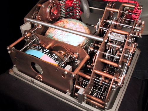 oldschoolsciencefiction:  Say hello to the Voskhod Spacecraft “Globus” IMP navigation instrument. This beautiful mechanical computer that would be right at home on the control panel of your favorite pulp sci fi hero’s rocketship has aided many