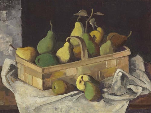 thunderstruck9: Karl Hofer (German, 1878-1955), Korb mit Birnen [Basket with Pears], 1943. Oil on ca