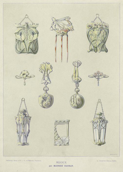 René Beauclair & Maurice Daurat, art nouveau tableware & jewelry, 1910. From Album de la Déc