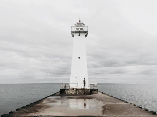 nicolemason: Winter in Western NY. - We found the light house. - (at Sodus Bay) 