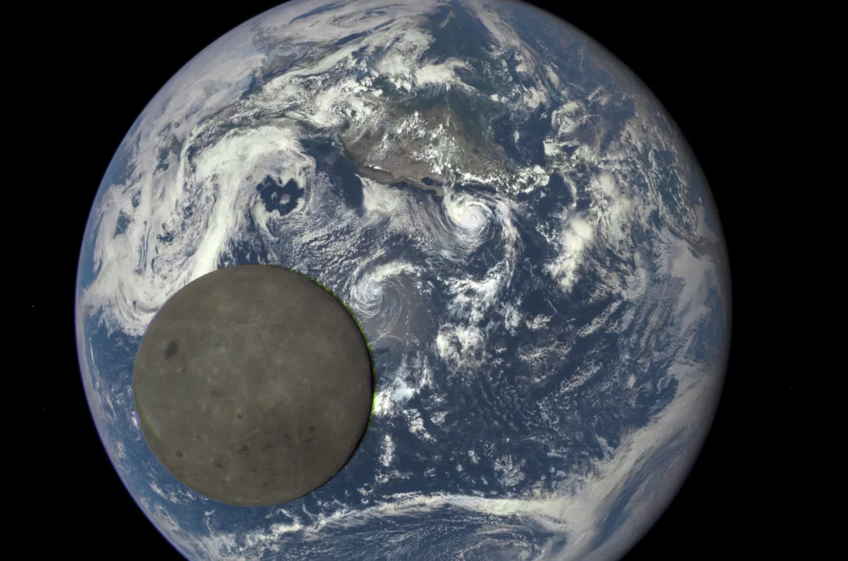 kvetchlandia:“The Moon Passing in Front of the Earth, Taken From the Deep Space Climate Observatory (DSCOVR) Satellite, Approximately 1 Million Miles Out in Space 2015 ”