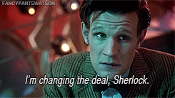 lacesylph:fancypantswatson:Wholock: The Doctor passes along advice that he doesn’t intend to take fo