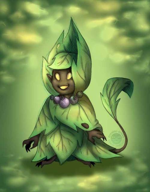 Our little Leshy friend in Pathfinder. His name is Hemlock 🌲🫐