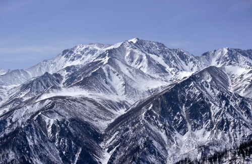Mönkh Saridag, the highest peak in the Sayan Mountains at 3,941m. It is situated on the internationa