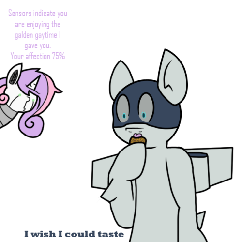 youobviouslyloveoctavia:   I told you I would do it and now I did. Also, I’m starting to ship scrampone with Adult Sweetiebot.  OH CRUEL IRONY! ;A; (This amuses me! :P )  xD!