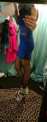 jessicaspantybulge:  neil4heels:  sissycrissyhubby:  Hehe love this new blue dress!! I think I could live in it!! Hehe 😊😊   My favorite outfit!  Luv the Blue dress, the legs, heels, and reveal! …  Love this so much!💝