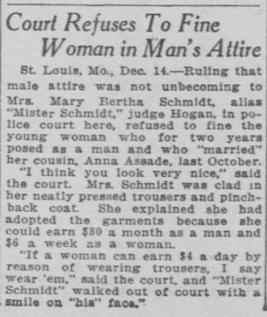 Porn photo 1918: Court Refuses to Fine Woman in Man’s