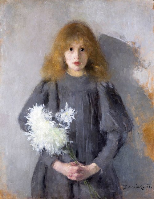 “Girl with Chrysanthemums”, 1894 by Olga Boznańska (1865-1940)■ Olga Boznańska (1865-1940) is one of
