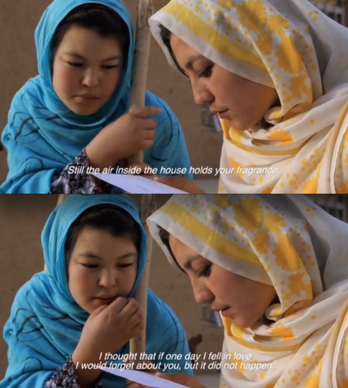 emiratizayn:  Aziza, an Afghan girl whose father was killed by the Taliban reads out a letter that her little sister wrote. - I Am A Girl (2013) 