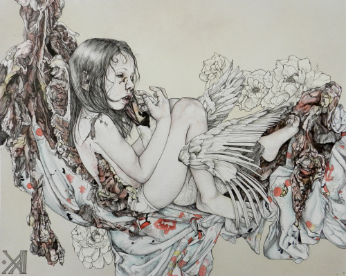 contemporaryartsgallery:leda and swan by kikyz1313 - Lucía Ferrer Zamudio