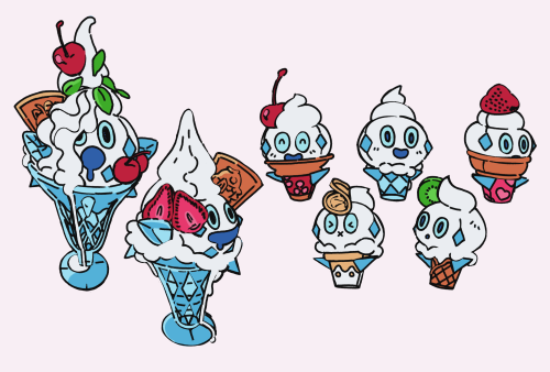 sablingart: A few different vanillite and vanillish flavors 