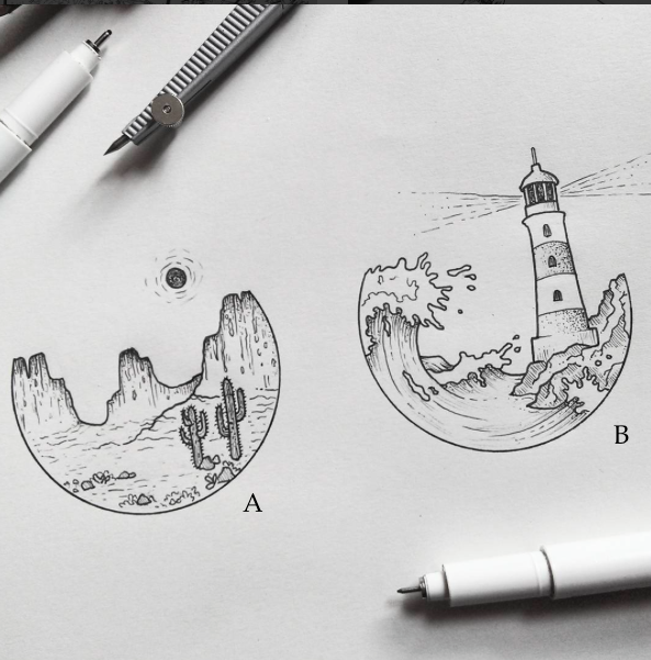 classylittletattoos:sketches by alucinori - which one is your favourite? A or