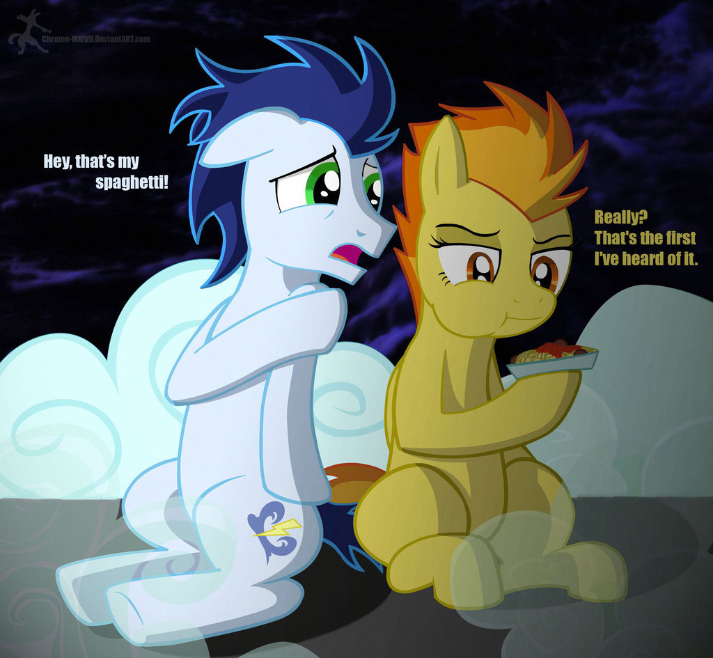 mlpfim-fanart: Spitfire Stole Soarin’s… by Chrome-MMVII  Yay, artwork of mine