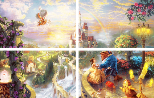 mickeyandcompany: Disney Princess movies + paintings by Thomas Kinkade