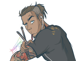 lovelyrugbee:  I needed a new icon so modern drummer Sokka it is…