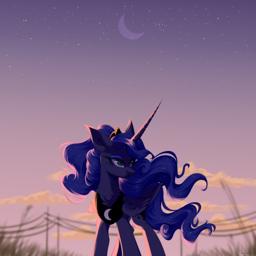 texasuberalles: Princess Luna and sunset  by  Jun1313  