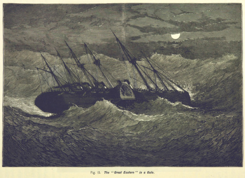 themarinevampireshop: “The Great Eastern in a Gale.”Page 262 of ‘Gately’s World’s Progress. A genera