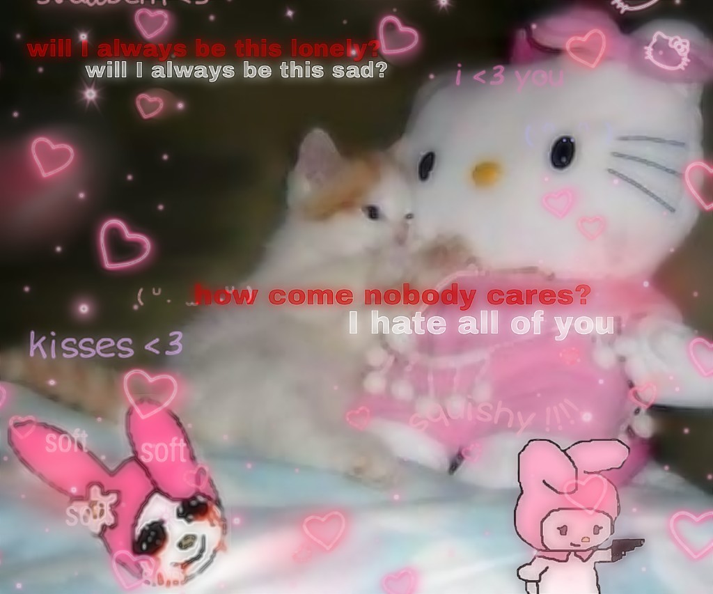 trauma, hello kitty and traumacore - image #8707619 on