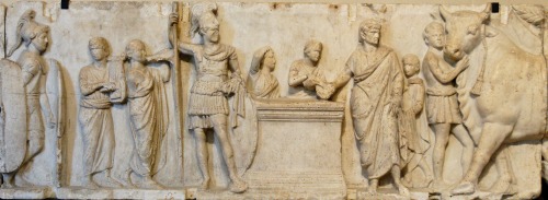 romegreeceart:Altar of Consul Domitius Ahenobarbus (a.k.a Census frieze)Sacrifice scene during the c