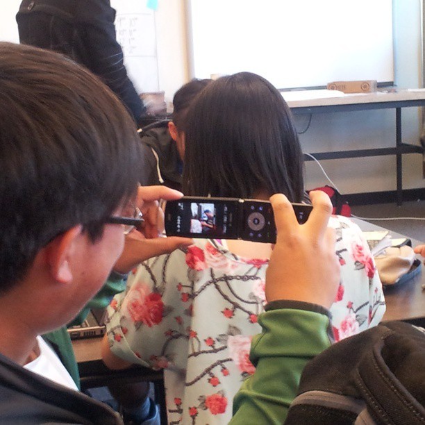 This guy really pulled out a flip phone. Omg