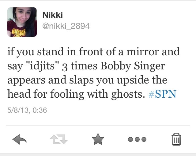 foshoitsnikki:  Someone asked for a supernatural joke. 