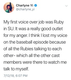 crewniverse-tweets:Charlyne Yi takin about VA for Ruby