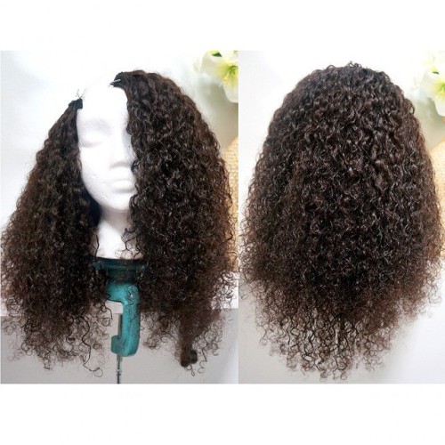 Custom u-part wig made for a client in Richmond, Ca. 2 bundles of 16in Brazilian Kinky Curl. #hair