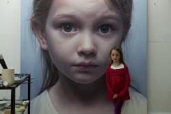 untrustyou:  The muse and her portrait (“Head of a Child 12” [granddaughter Croí Sequoia Helnwein])  Gottfried Helnwein