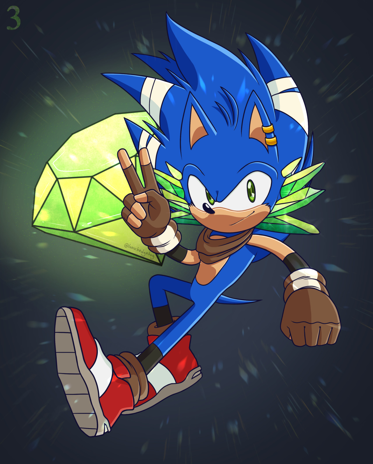 31 Days of Sonic - Day 3: What IfWhat if Sonic was the protector of the Master Emerald? feat. my AU Sonic that is kinda based on that idea (:  This is part of a month-long art challenge on Twitter, check out the hashtag over there to see more art by the community! :DHope y’all like it~-Reblogs are greatly appreciated! #my art#sonic au #master of chaos #sthmoc#sonic #sonic the hedgehog  #31 days of sonic  #sonic alternate universe #fan art#fanart#art#digital art#illustration #sonic the hedgehog fanart