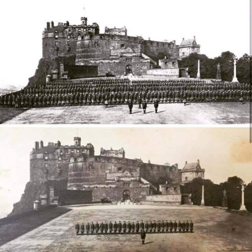 bantarleton:Above is a battalion of the Cameron Highlanders paraded in front of Edinburgh Castle in 