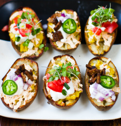 im-horngry:  Vegan Potato Dishes- As Requested!Loaded Vegan Potato Skins!