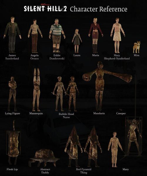 SILENT HILL 2 Character Model Lineup! Exported Thanks To Silenthillmuseum.org