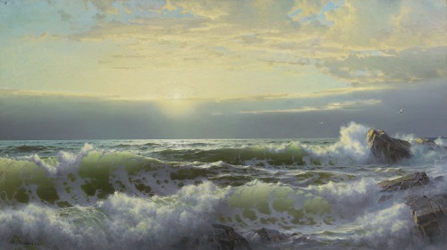 catonhottinroof:William Trost Richards (1833 - 1905)OFF CONANICUT, NEWPORT