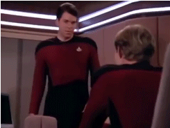 lesliecrusher:  erics-idle:  The Riker: Lift leg over back of chair Sit Resume eye contact Carry on the conversation as if you didn’t just sit down in the most boss way possible  #Riker doesn’t SIT in a chair he MOUNTS it#it is one of the most bizarre