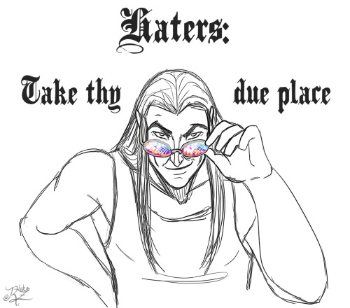 misbehavingmaiar:Haters get thee gone —RivkaZ 2014(Inspired by this. ) I said I’d do the thing and t